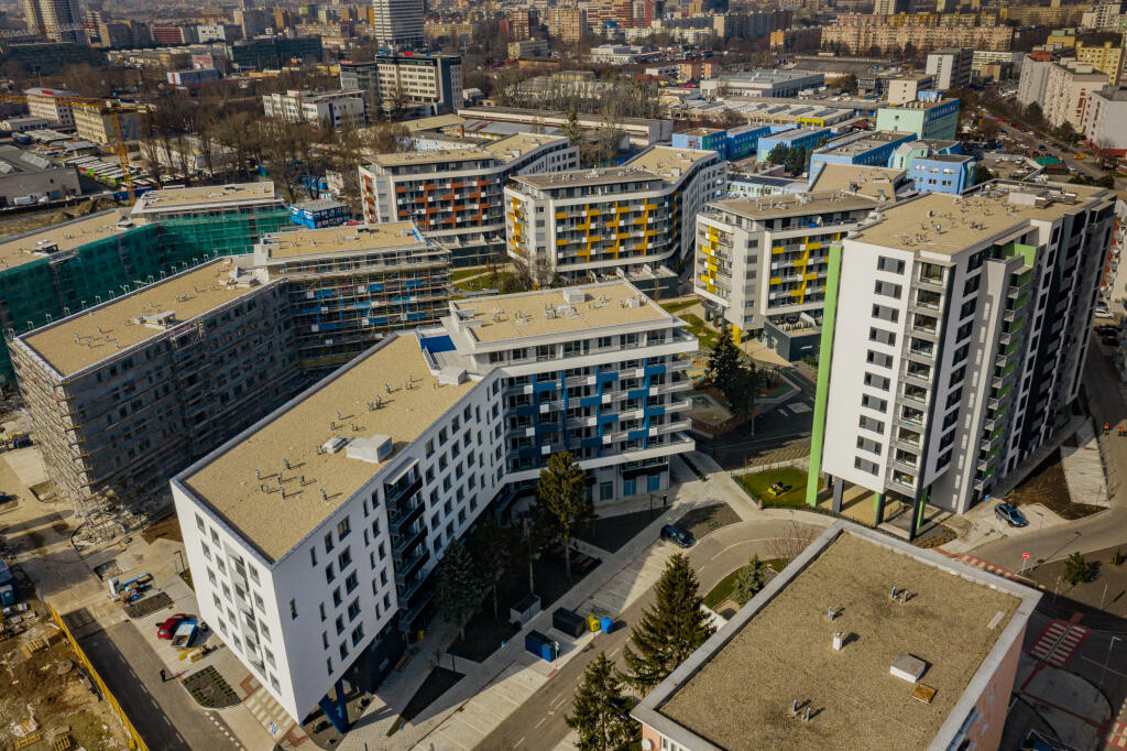 Na leteckej snímke developerský projekt Nuppu v Bratislave.