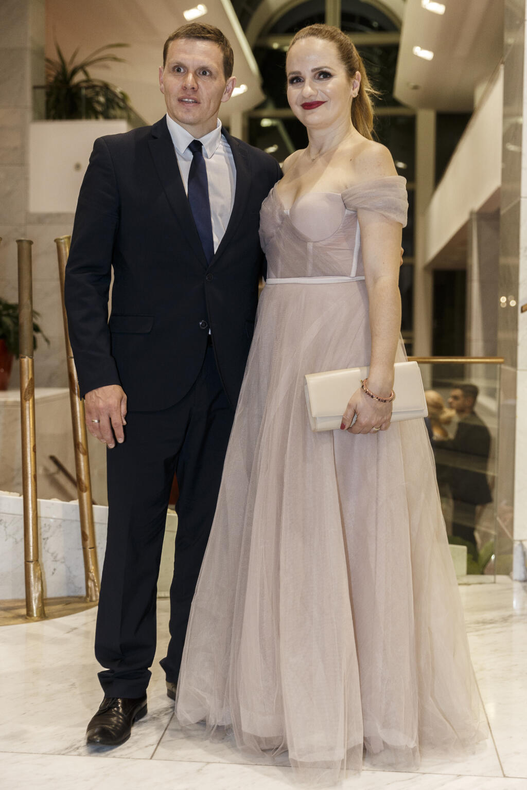 Na snímke počas párty po skončení priameho prenosu z galavečera OTO 2019. Na snímke Michal Kubovčík a Zuzana Kubovčíková.