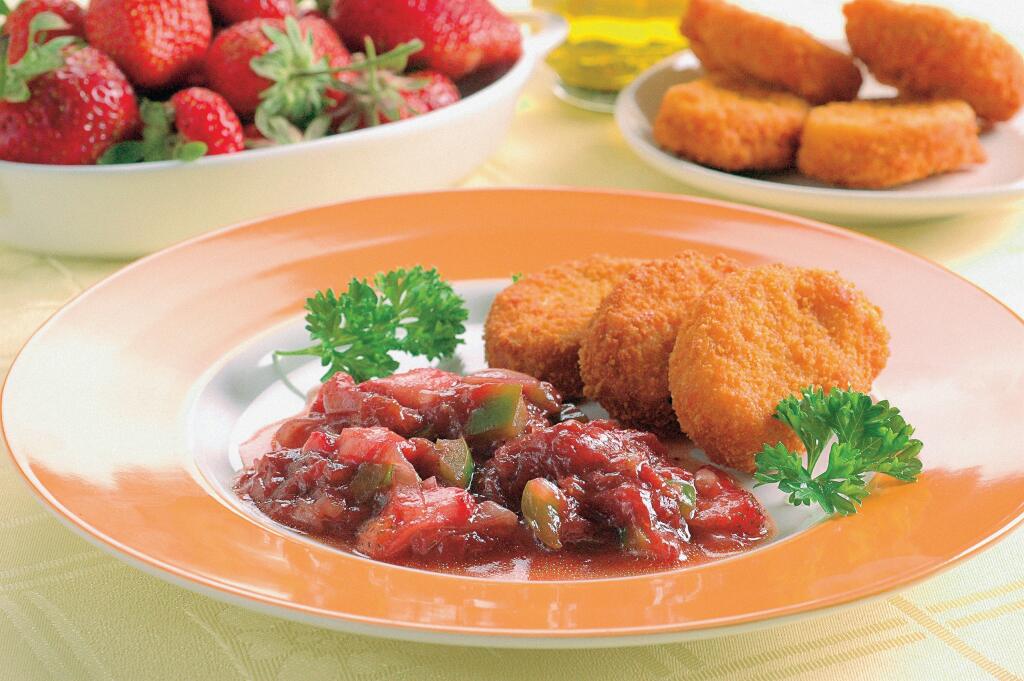 Jahodové čatní, jahody, paprika, zázvor.