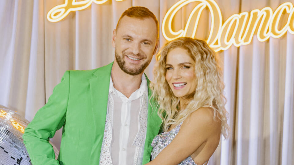 Na snímke Marián Gáborík a Ivana Gáborík počas predstavenia poroty a tanečných párov súťaže TV Markíza Let´s Dance 2023.