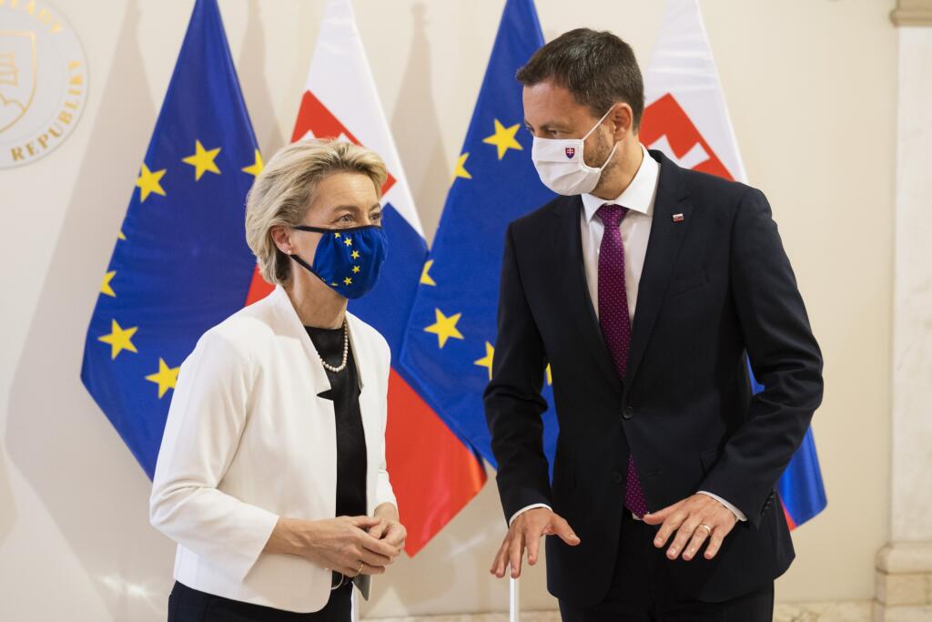 Predseda vlády SR Eduard Heger a predsedníčka Európskej komisie Ursula von der Leyen
