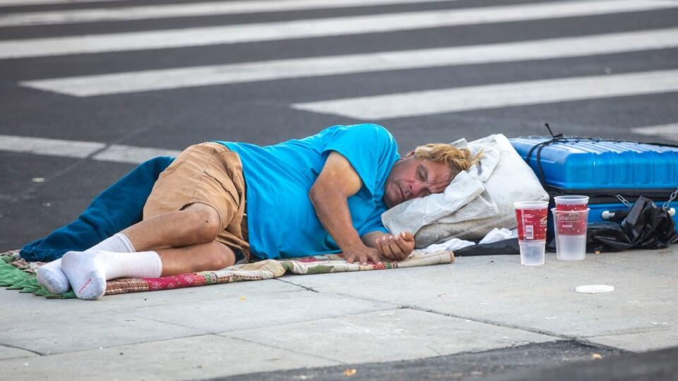 Obrovský tábor bezdomovcov, nazvaný Skid Row, zaberá 50 mestských blokov a oficiálne tvorí jeden z územných celkov mesta. Luník IX je oproti tomuto brlohu prechádzkou ružovým sadom.