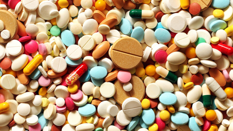 A,Lot,Of,Colorful,Medication,And,Pills,From,Above