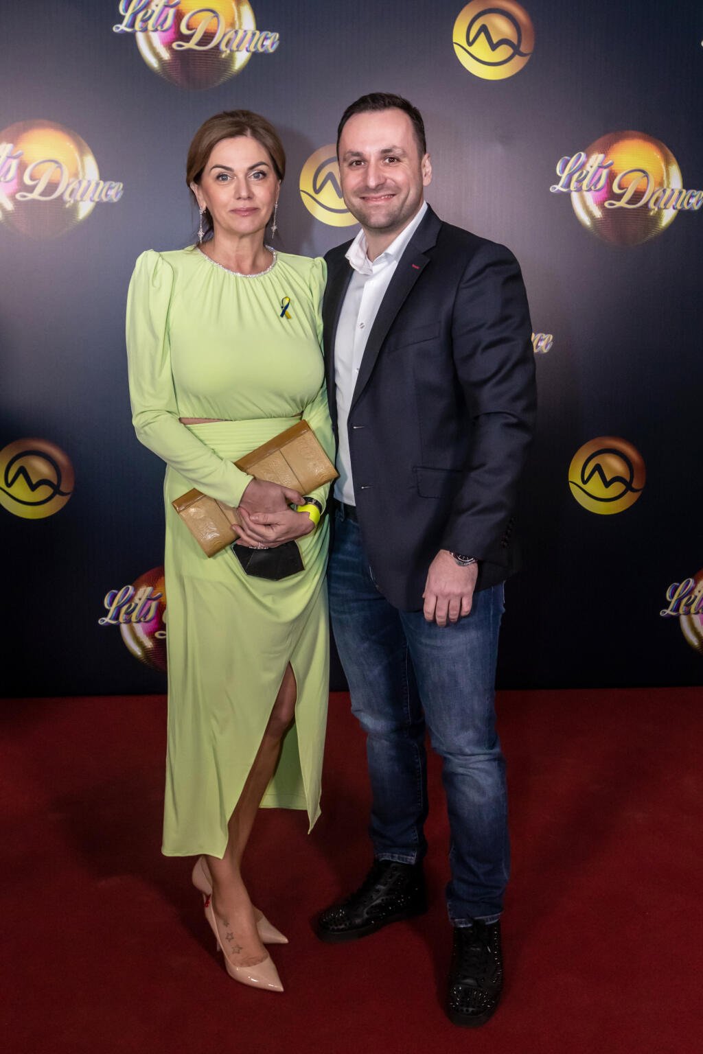 Príchody celebrít na prvé kolo Lets Dance. Na snímke je Monika Beňová a Ľubomír Klčo.