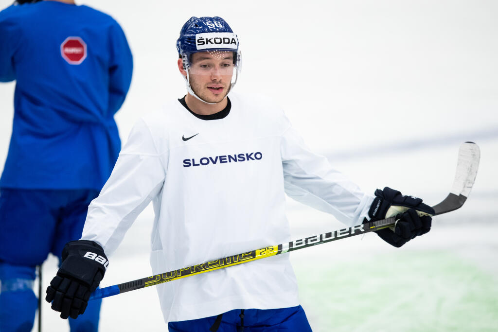 Marko Daňo na tréningu slovenskej hokejovej reprezentácie.