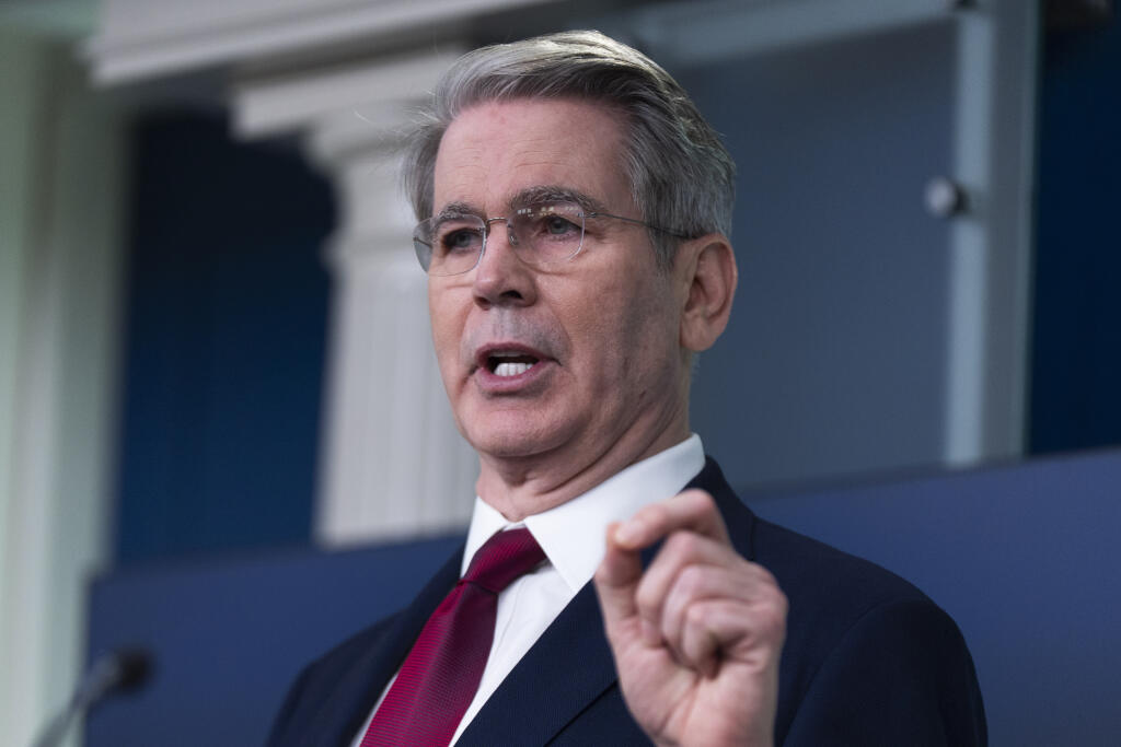 KK2 Washington - Americký minister financií Scott Bessent hovorí počas tlačovej konferencie v Bielom dome vo Washingtone 29. apríla 2025. Spojené štáty a Ukrajina podpísali dohodu o nerastných surovinách. Podpis dohody vo Washingtone potvrdili v stredu 30. apríla 2025 popoludní miestneho času obe strany, pričom americký minister financií Scott Bessent ju označil za „historickú“. FOTO TASR/AP
Treasury Secretary Scott Bessent, speaks to reporters in the James Brady Press Briefing Room at the White