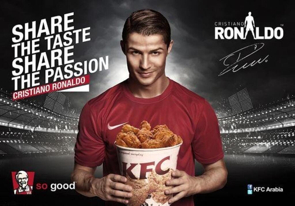 Ronaldo v minulosti propagoval fastfoodový reťazec KFC.