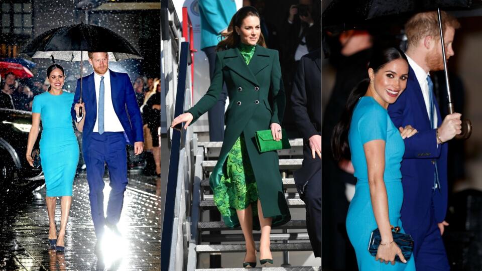 Do Londýna prišli Meghan s Harrym, Kate a William majú za sebou svoje írske turné. V oboch prípadoch sprevádzali verejné podujatia aj poriadne drahé šaty.