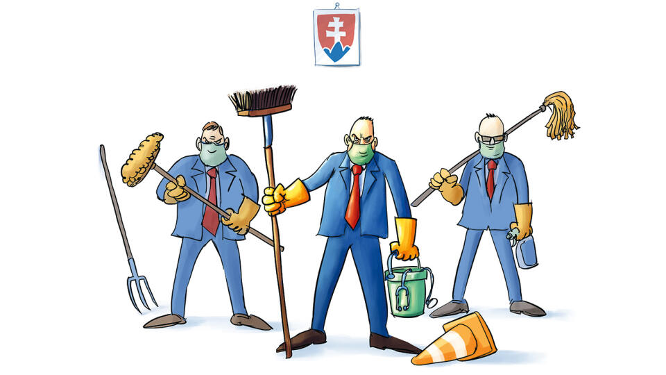 upratovaci, ilustracia