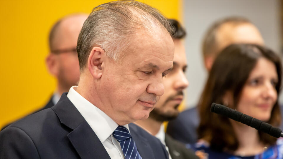 Na snímke je Andrej Kiska počas tlačovej konferencii v Bratislave.