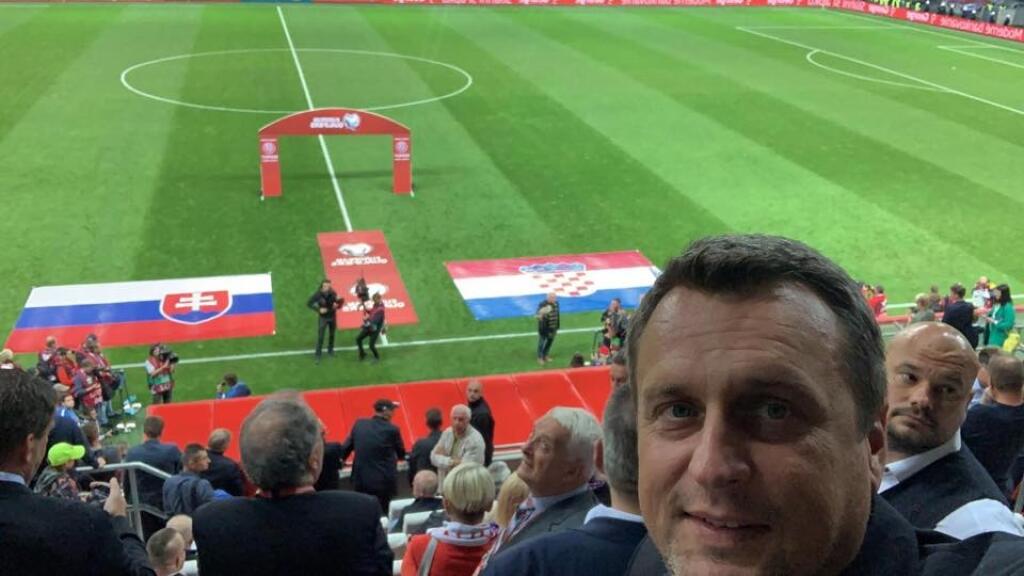 Andrej Danko si nenechal ujsť ani kvalifikačný zápas futbalovej reprezentácie Slovenska proti Chorvátsku.