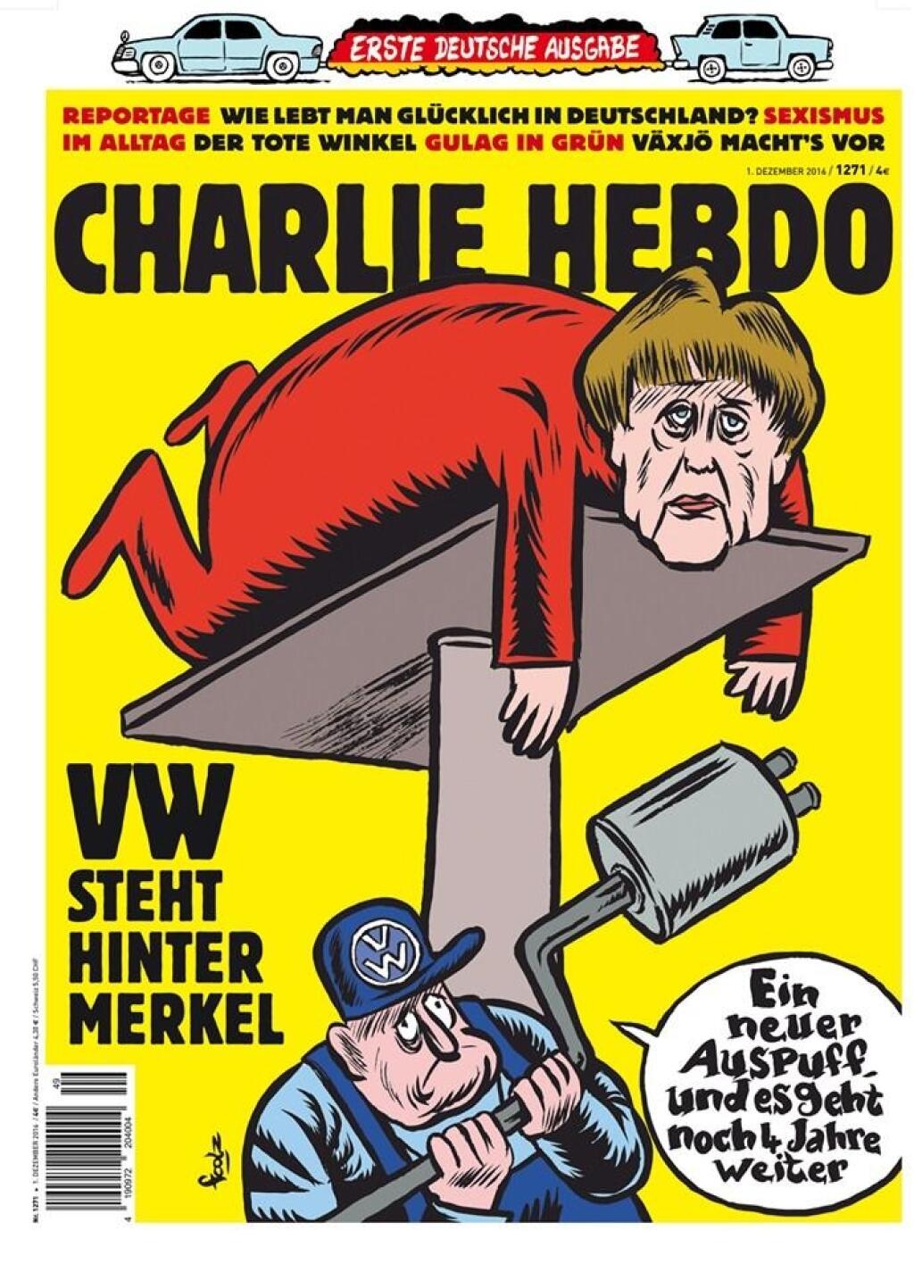 Charlie Hebdo vychádza prvý raz v nemčine, nechýba karikatúra s Merkelovou