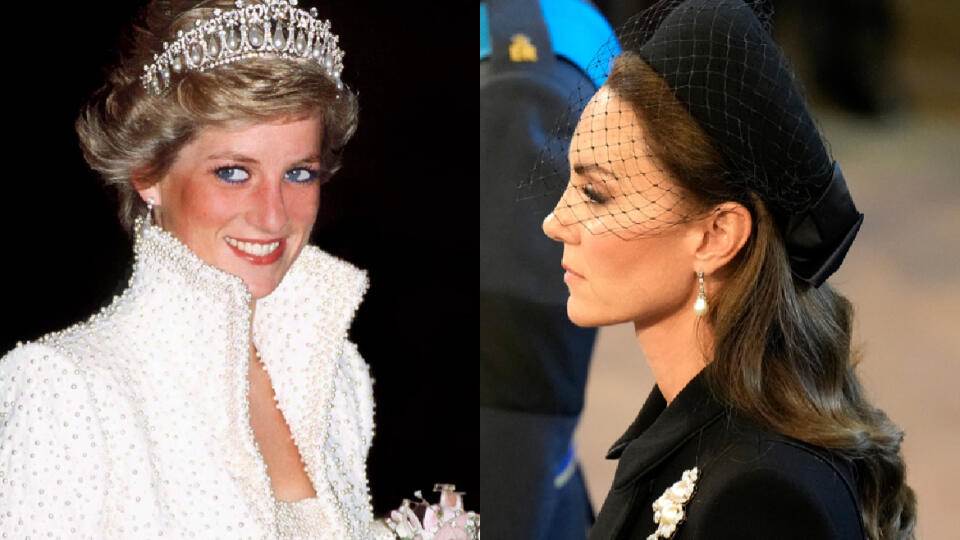 Princezná Diana a princezná Kate.