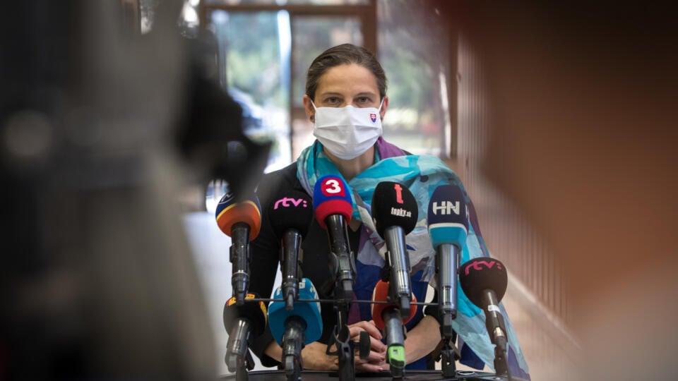 Na snímke je ministerka spravodlivosti SR Mária Kolíková počas tlačovky po zasadnutí vlády.