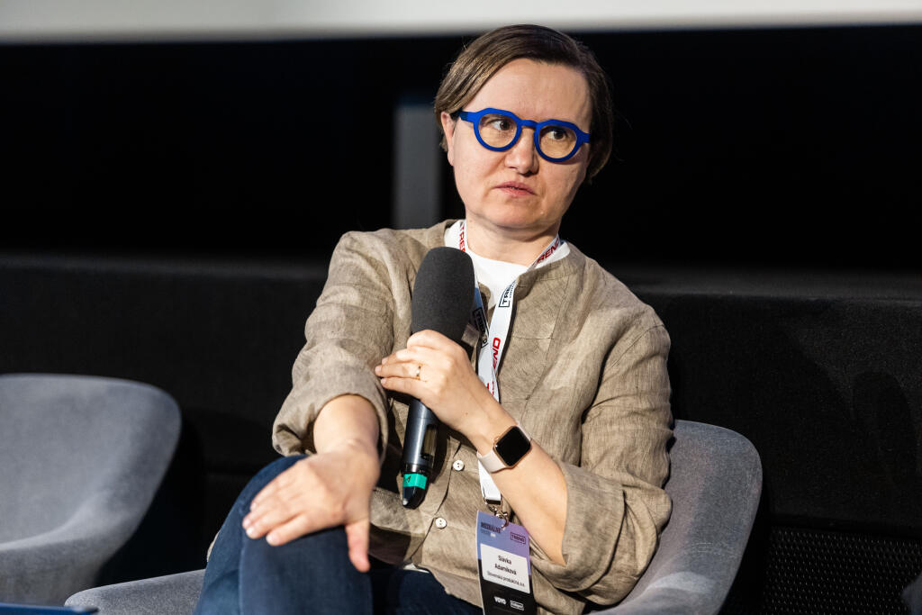 Konferencia organizovaná týždenníkom TREND na tému “Mediálne trendy 2025” v Bratislave. Na snímke Slávka Adamíková, riaditeľka výroby JOJ Group.