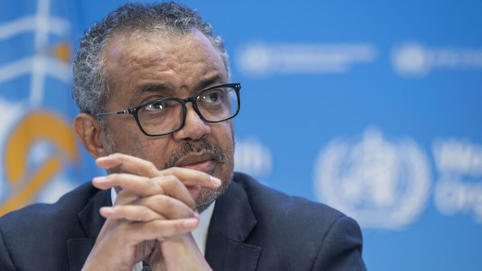 EBE 13 Ženeva - Šéf Svetovej zdravotníckej organizácie (WHO) Tedros Adhanom Ghebreyesus (na snímke) vyjadril v stredu 14. decembra 2022 v Ženeve nádej, že v roku 2023 by mohol byť odvolaný stav ohrozenia verejného zdravia medzinárodného významu (PHEIC), ktorý bol vyhlásený v januári 2020 v súvislosti s pandémiou nového koronavírusu. FOTO TASR/AP
Tedros Adhanom Ghebreyesus, Director General of the World Health Organization (WHO), gestures as he speaks to journalists during a press conference o