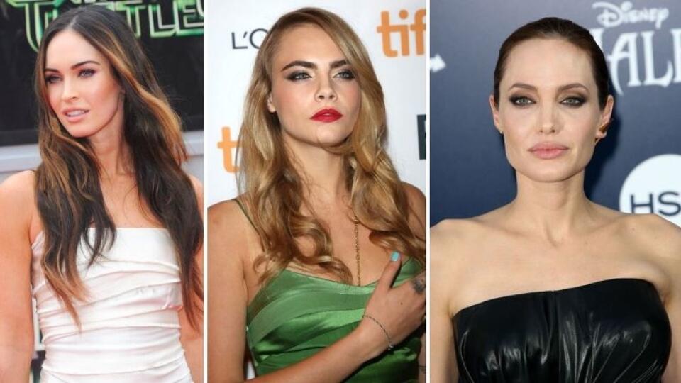 Na snímke zľava: Megan Fox, Cara Delevingne a Angelina Jolie.