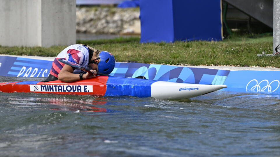 Na snímke slovenská vodná slalomárka Eliška Mintálová reaguje po finálovej jazde v kategórii K1 žien počas XXXIII. letných olympijských hier v Paríži v nedeľu 28. júla 2024. FOTO TASR - Michal Svítok