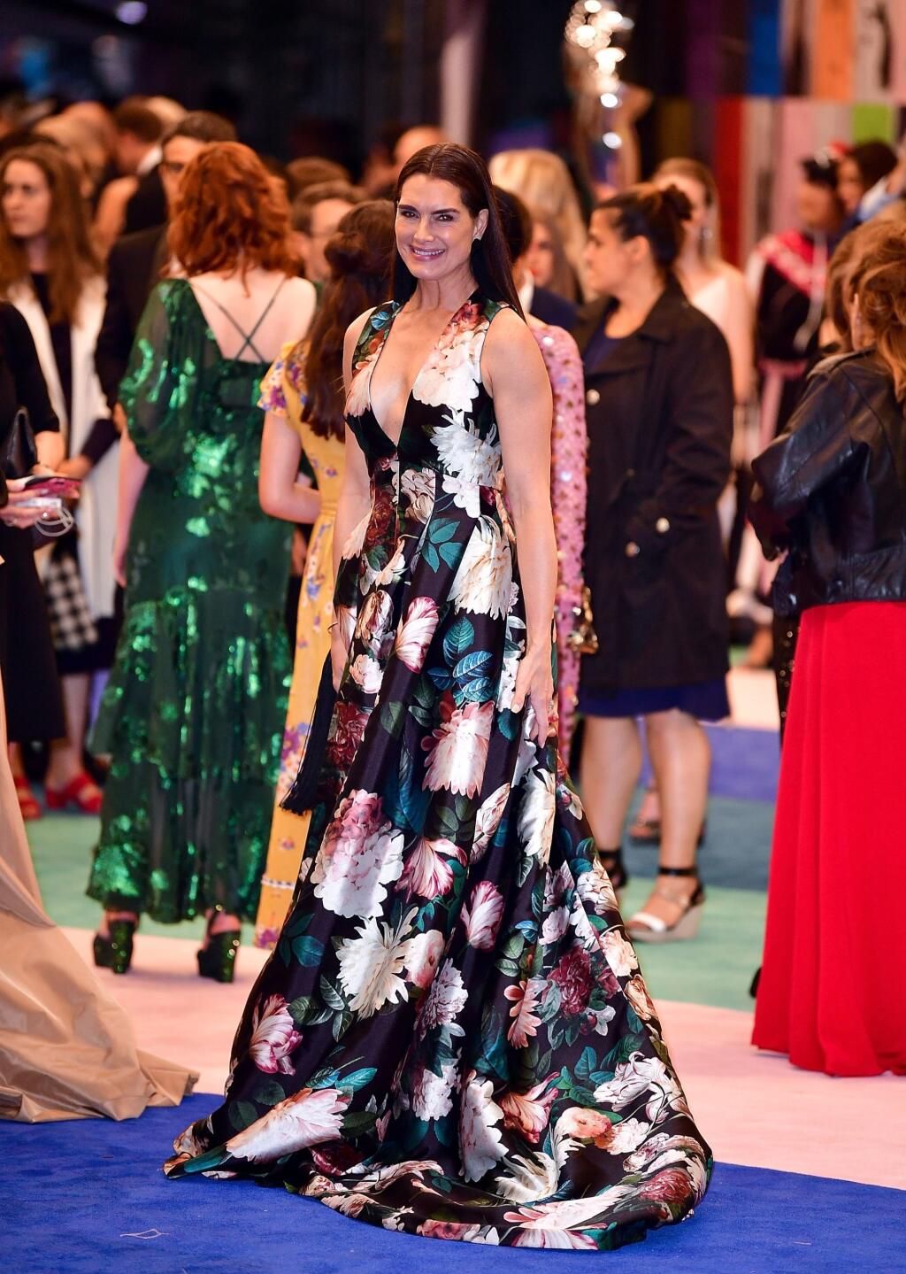 Brooke Shields zažiarila v krásnej róbe.
