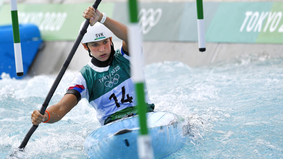 Na snímke slovenská reprezentantka vo vodnom slalome Eliška Mintálová v kvalifikačnej jazde v kategórii K1 ženy počas XXXII. letných olympijských hier v Tokiu v nedeľu 25. júla 2021. FOTO TASR - Michal Svítok