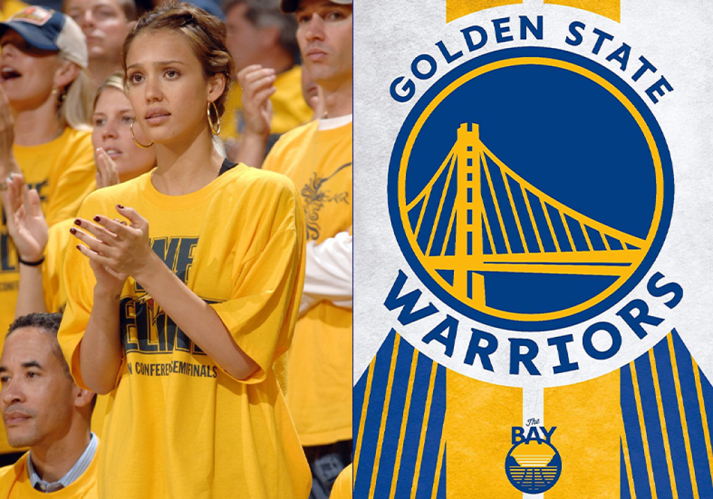 Jessica Alba (Golden State Warriors) - Keďže jej manžel Cash Warren je dobrý priateľ s bývalým hráčom basketbalového klubu Golden State Warriors Baronom Davisom, herečka býva často videná, na zápasoch Warriors.