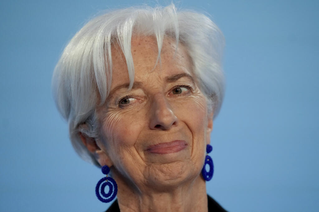 KK40 Frankfurt nad Mohanom - Šefka Európskej centrálnej banky (ECB) Christine Lagardová sa usmieva pred tlačovou konferenciou po skončení zasadnutia Rady guvernérov 4. mája 2023 vo Frankfurte nad Mohanom. FOTO TASR/AP
Christine Lagarde, President of European Central Bank, smiles prior to a press conference after a meeting of the ECB's governing council in Frankfurt, Germany, Thursday, May 4, 2023. (AP Photo/Michael Probst)