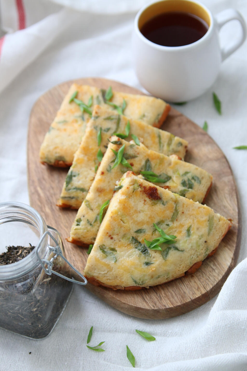 Frittata so zeleným čajom.