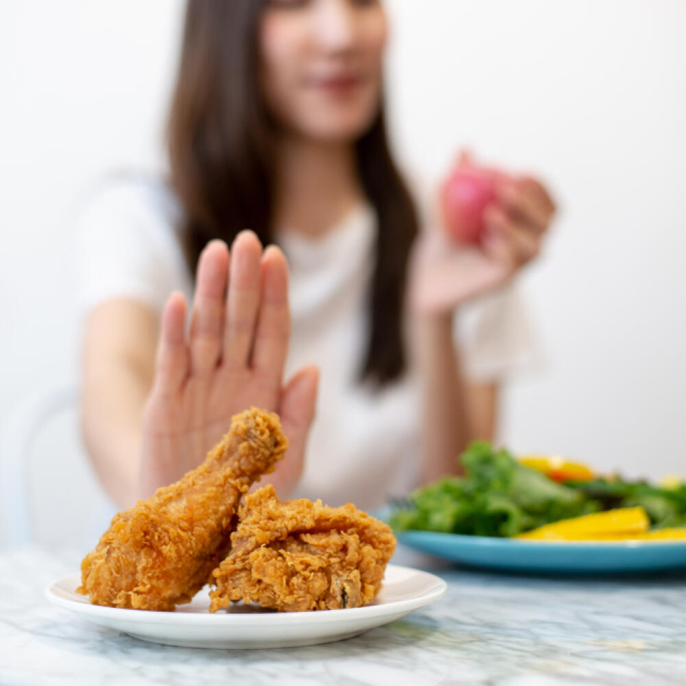 Dieting,Or,Good,Health,Concept.,Young,Woman,Rejecting,Junk,Food