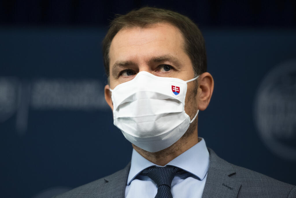 Na snímke predseda vlády SR Igor Matovič (OĽaNO) počas tlačovej konferencie k celoplošnému testovaniu na koronavírus v Bratislave 17. októbra 2020. FOTO TASR - Jaroslav Novák