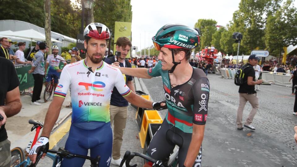 Sagan s víťazom poslednej etapy Jordi Meeusom.