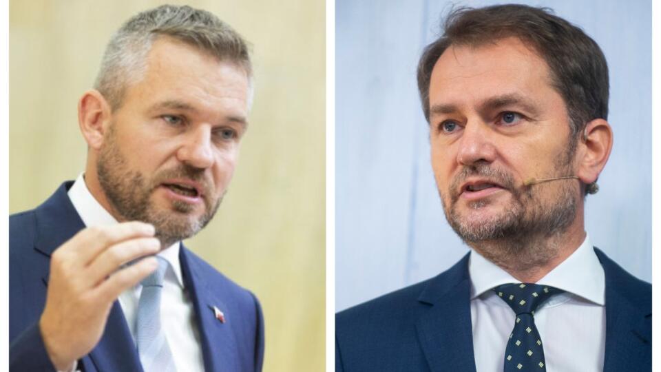 koláž I. Matovič a P. Pellegrini