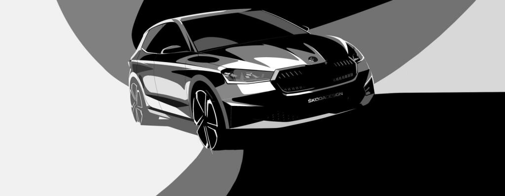 Škoda Fabia štvrtej generácie - dizajnová skica.