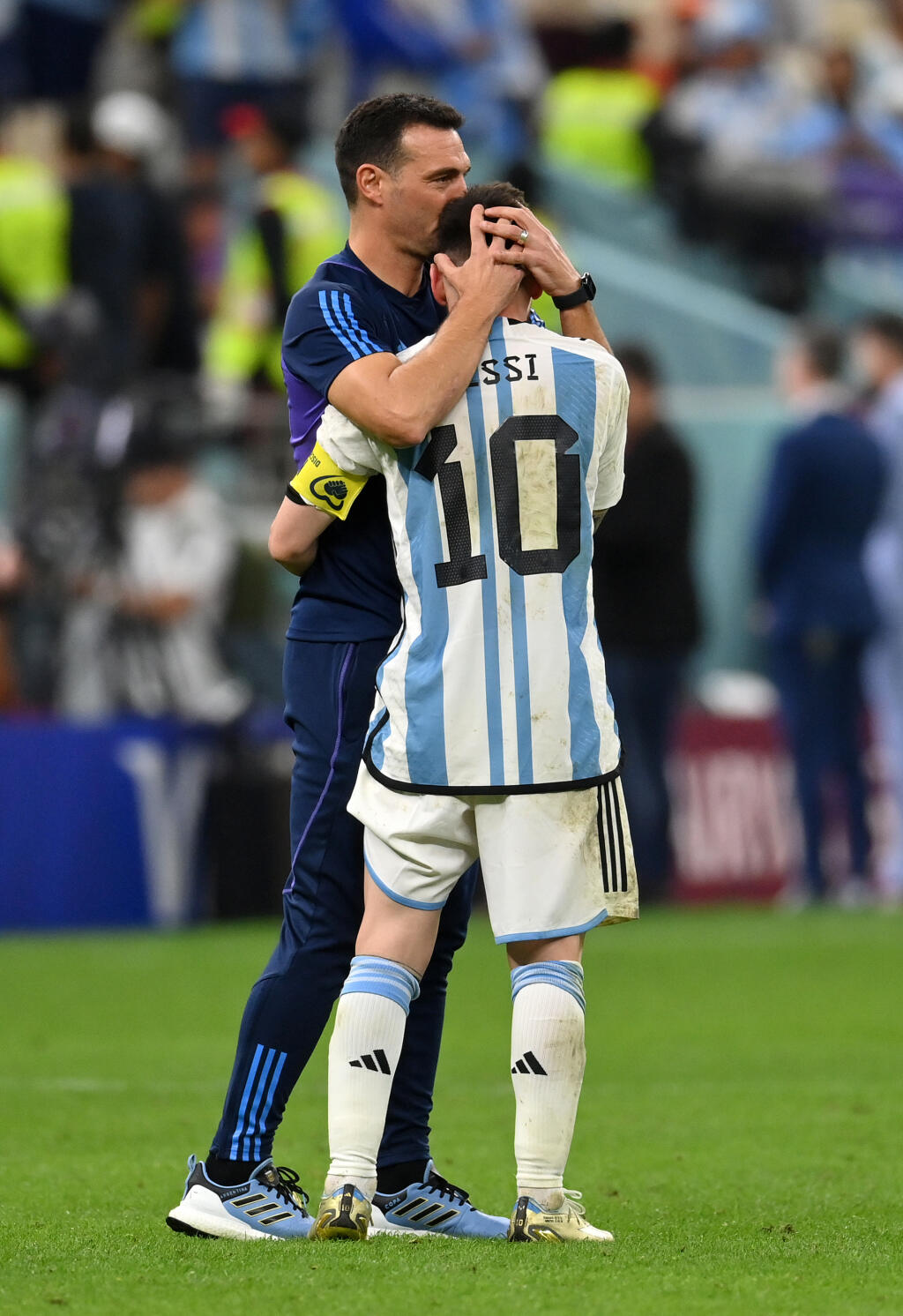 Lionel Scaloni a Lionel Messi.