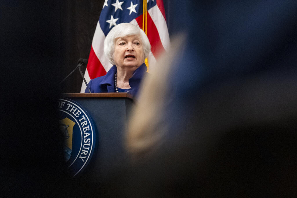 WA 37 Washington - Americká ministerka financií Janet Yellenová vystupuje na podujatí vo Washingtone vo štvrtok 21. novembra 2024. Spojené štáty uvalili vo štvrtok nové sankcie na desiatky bánk z Ruska v súvislosti s vojnou na Ukrajine. Patrí k nim aj Gazprombank, najväčšia z ruských bánk, proti ktorým dosiaľ sankcie nezaviedli. Sankcie proti finančným ústavom a predstaviteľov 