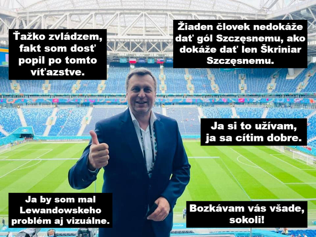 Futbalistom na tribúne v Petrohrade fandil aj Andrej Danko, ktorý sa tým pochválil na sociálnej sieti. A stal sa aj hviezdou vtipu.