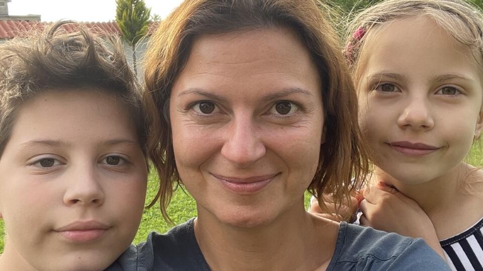 Herečka s deťmi – so synom Viktorom a s dcérkou Grétkou.