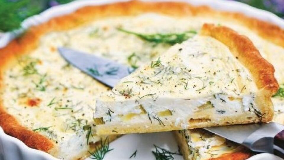 Kôprový quiche s kozím syrom