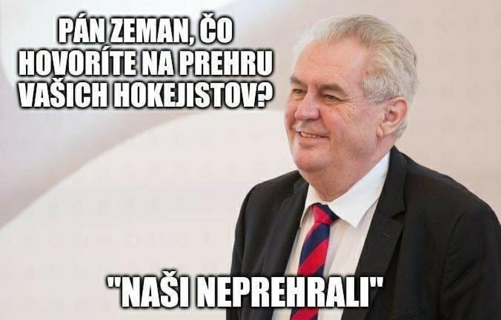 Česi v prvom zápase MS prehrali s Ruskom a prezident Miloš Zeman sa stal terčom vtipov.