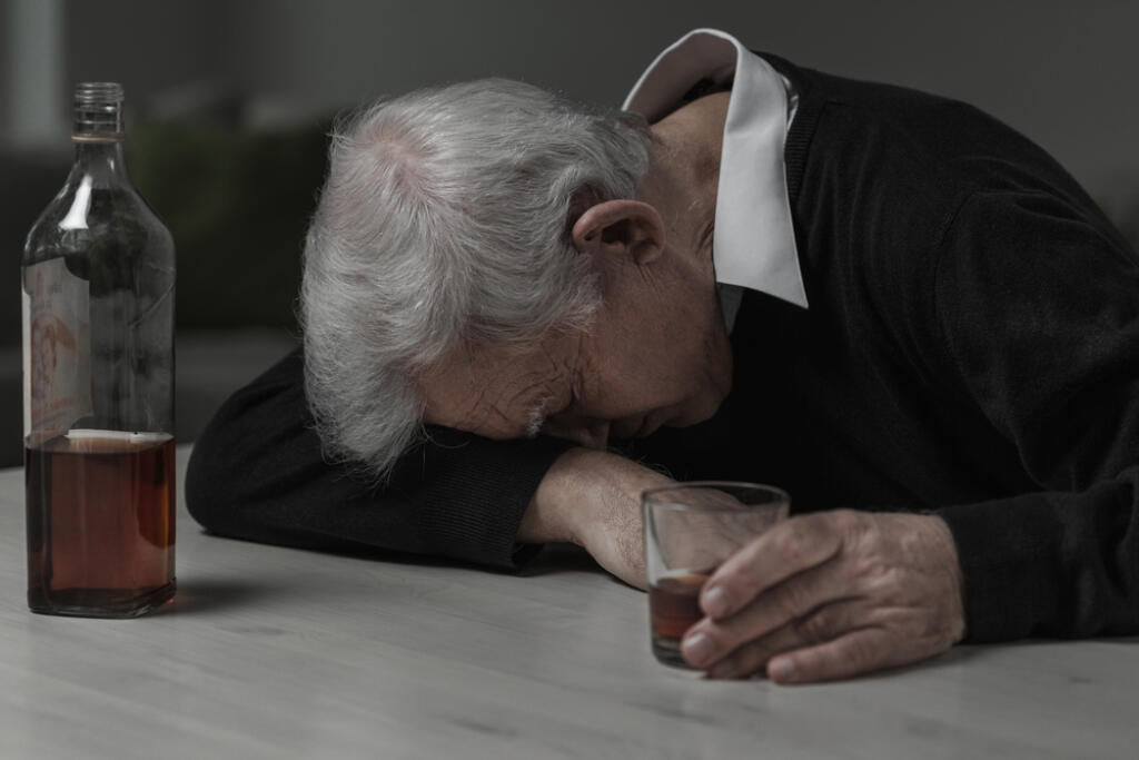 Senior,Man,Sleeping,After,Drinking,Too,Much,Alcohol