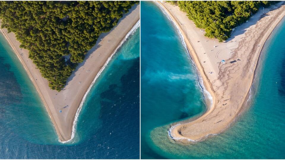 Katalógovú chorvátsku pláž „ohol“ silný vietor a zmenil ju na nepoznanie.