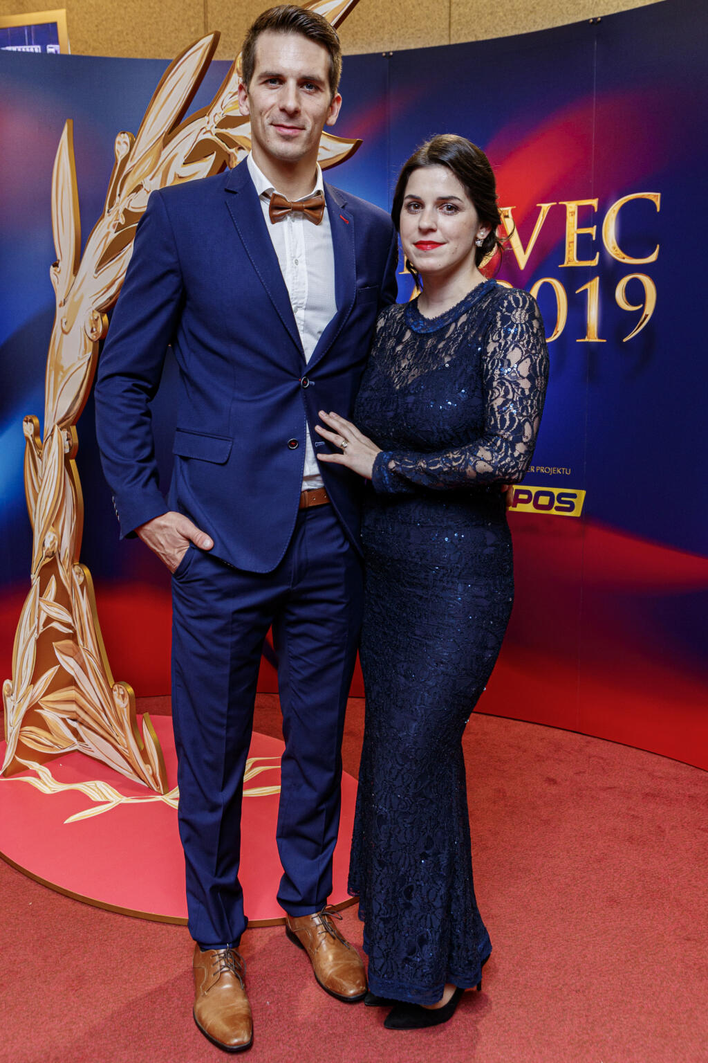 Na snínke Matej Beňuš s manželkou Ivanou počas galavečera Športovec roka 2019.