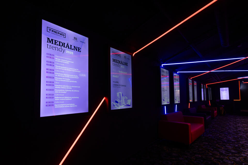 Konferencia Mediálne trendy 2025 v multikine Cinema City v nákupnom centre Eurovea. 