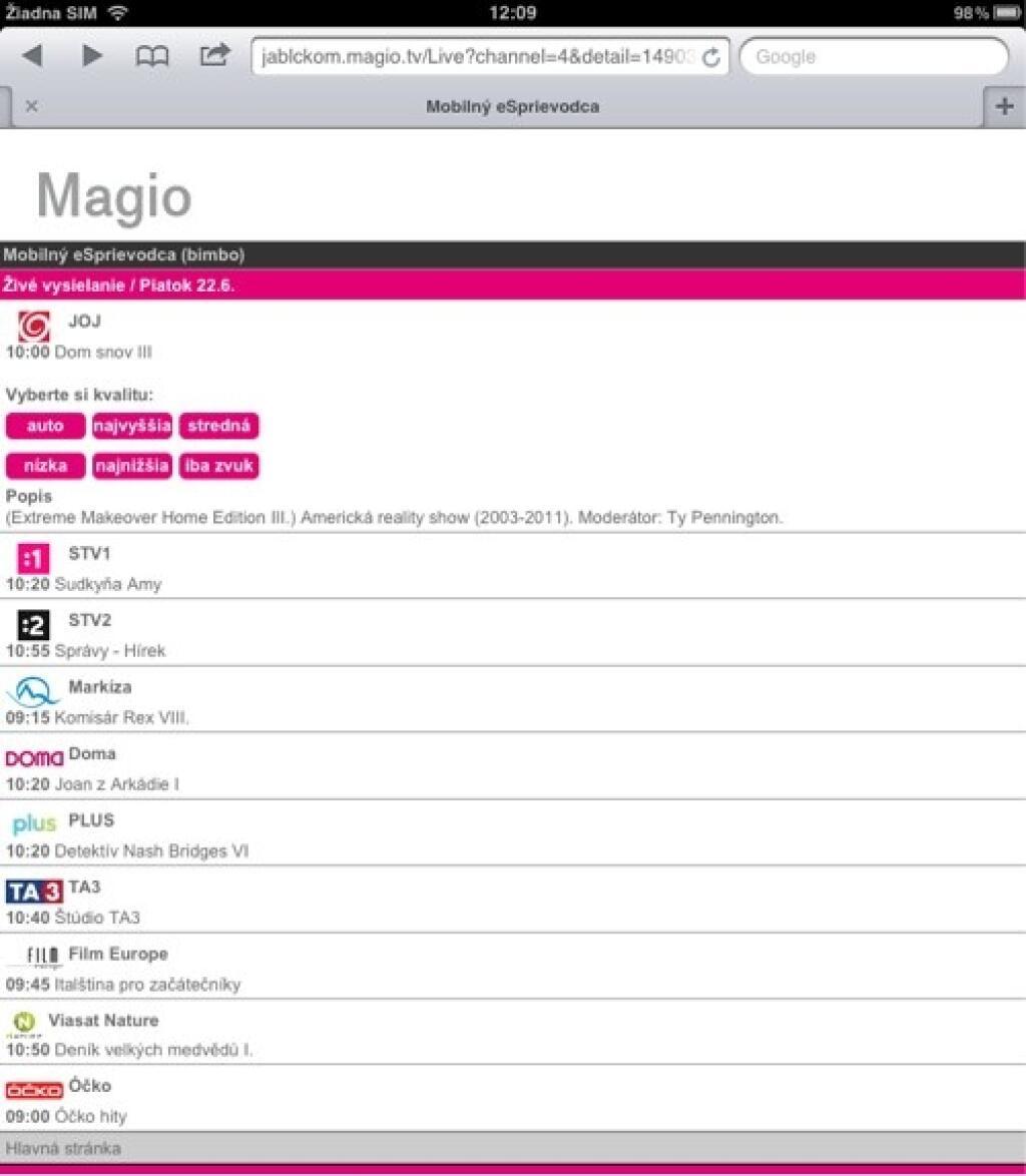 Magio TV Go: Televízia na mobile alebo tablete