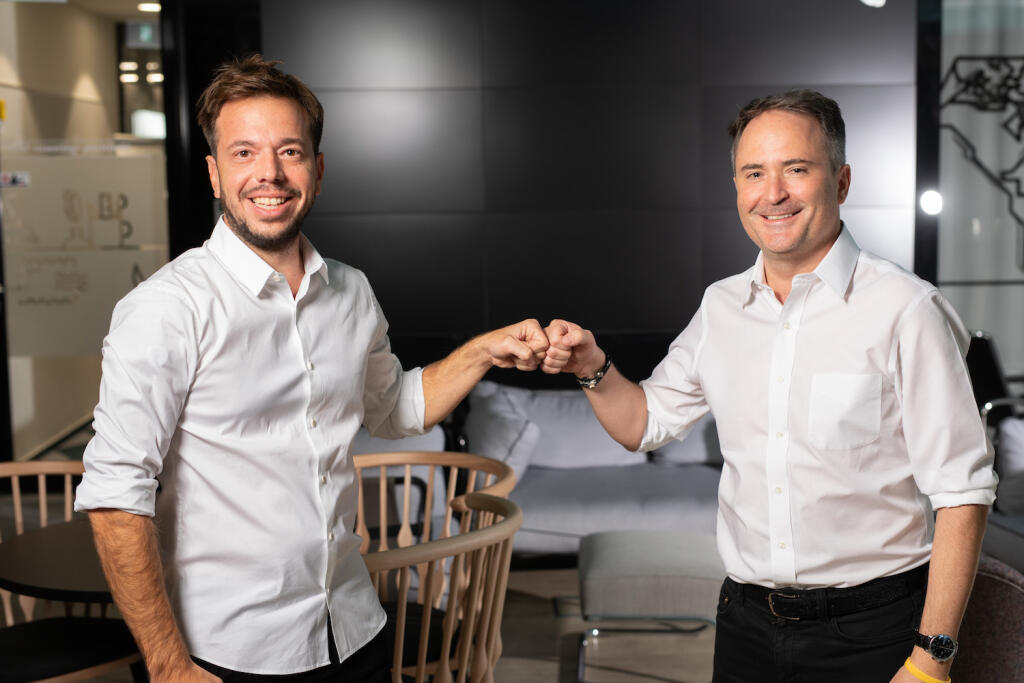 Predseda predstavenstva Mall Group Jakub Havrlant a výkonný riaditeľ Allegro Group François Nuyts.