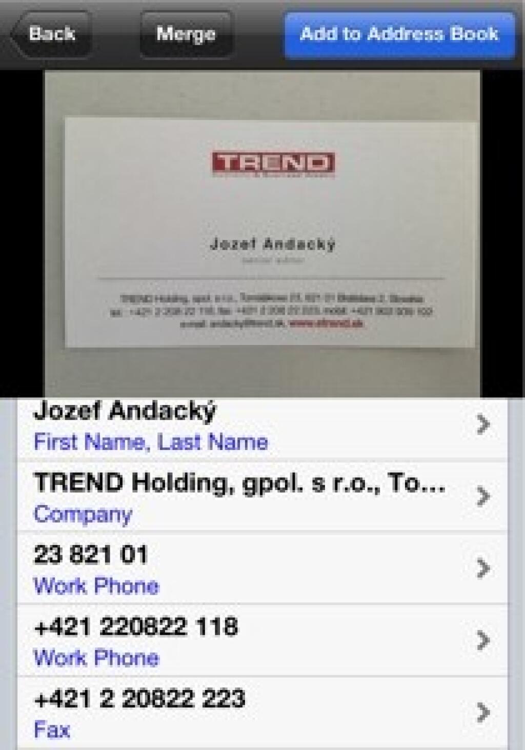 Appka dňa: ScanBizCards pomôže s vizitkami do mobilu