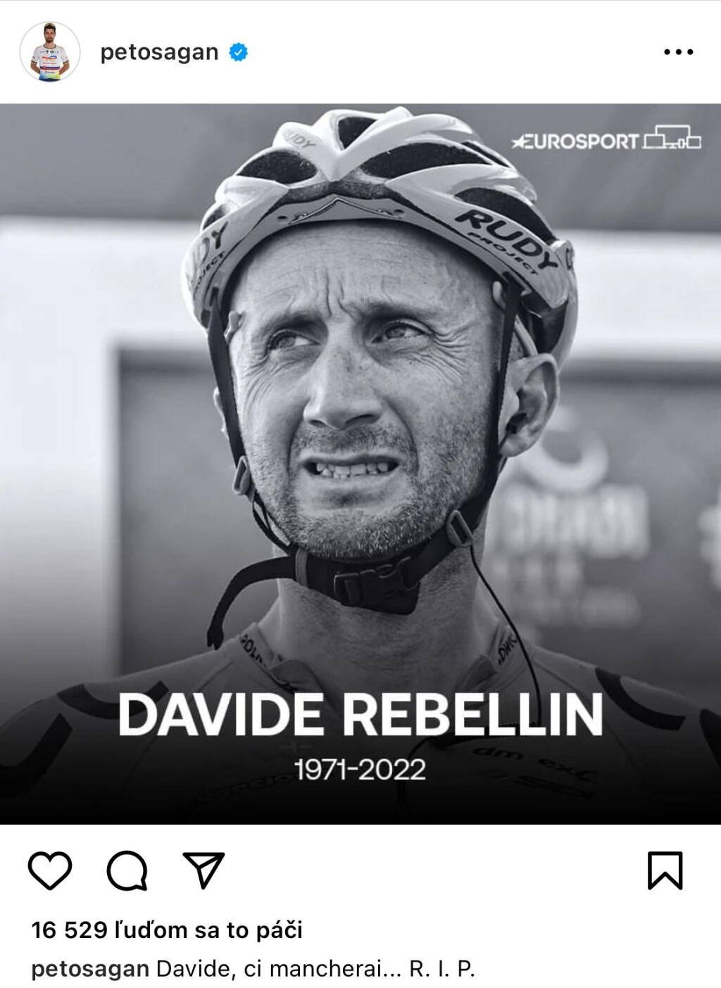 Na Instagrame reagoval stručne ale výstižne: