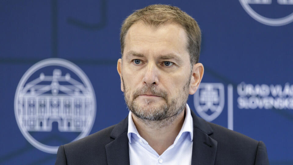 Na snímke predseda vlády SR Igor Matovič (OĽANO) počas brífingu na Úrade vlády SR v Bratislave v sobotu 19. septembra 2020. FOTO TASR - Dano Veselský