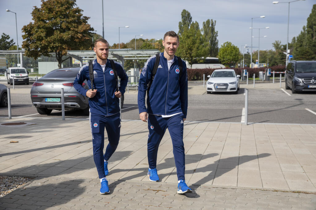 Futbalisti „belasých“ rozdávali úsmevy a neustále medzi sebou vtipkovali.