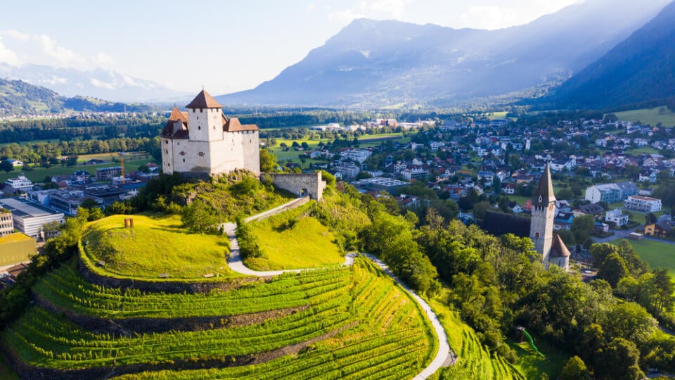 View,From,Drone,Of,Stone,Gutenberg,Castle,On,Top,Of