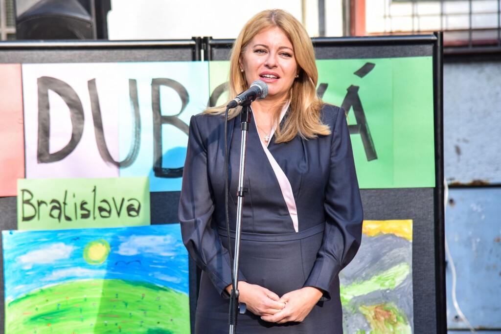 Zuzana Čaputová počas otvorenia nového školského roka na Základnej škole Dubová 2. septembra 2021 v Bratislave. FOTO TASR - Pavol Zachar